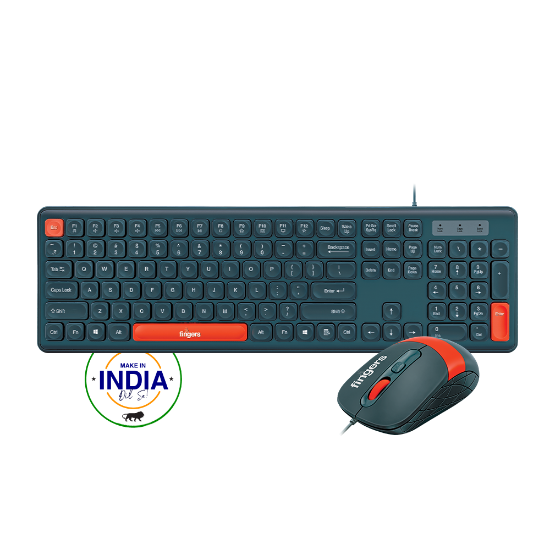 Picture of Fingers Deskset Wired Velvet C4 (Bottle Green + Orange)