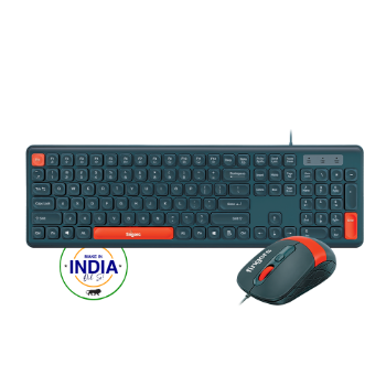 Picture of Rangeela Series Velvet Combo C4 - Bottle Green + Orange (Wired Deskset)