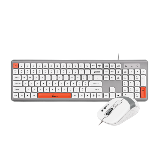 Picture of Fingers Deskset Wired Velvet C4 (Pearl Grey + White)