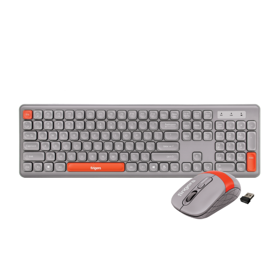 Picture of Fingers Deskset Wireless Exquisite Combo (Rangeela Pearl Grey + Orange)
